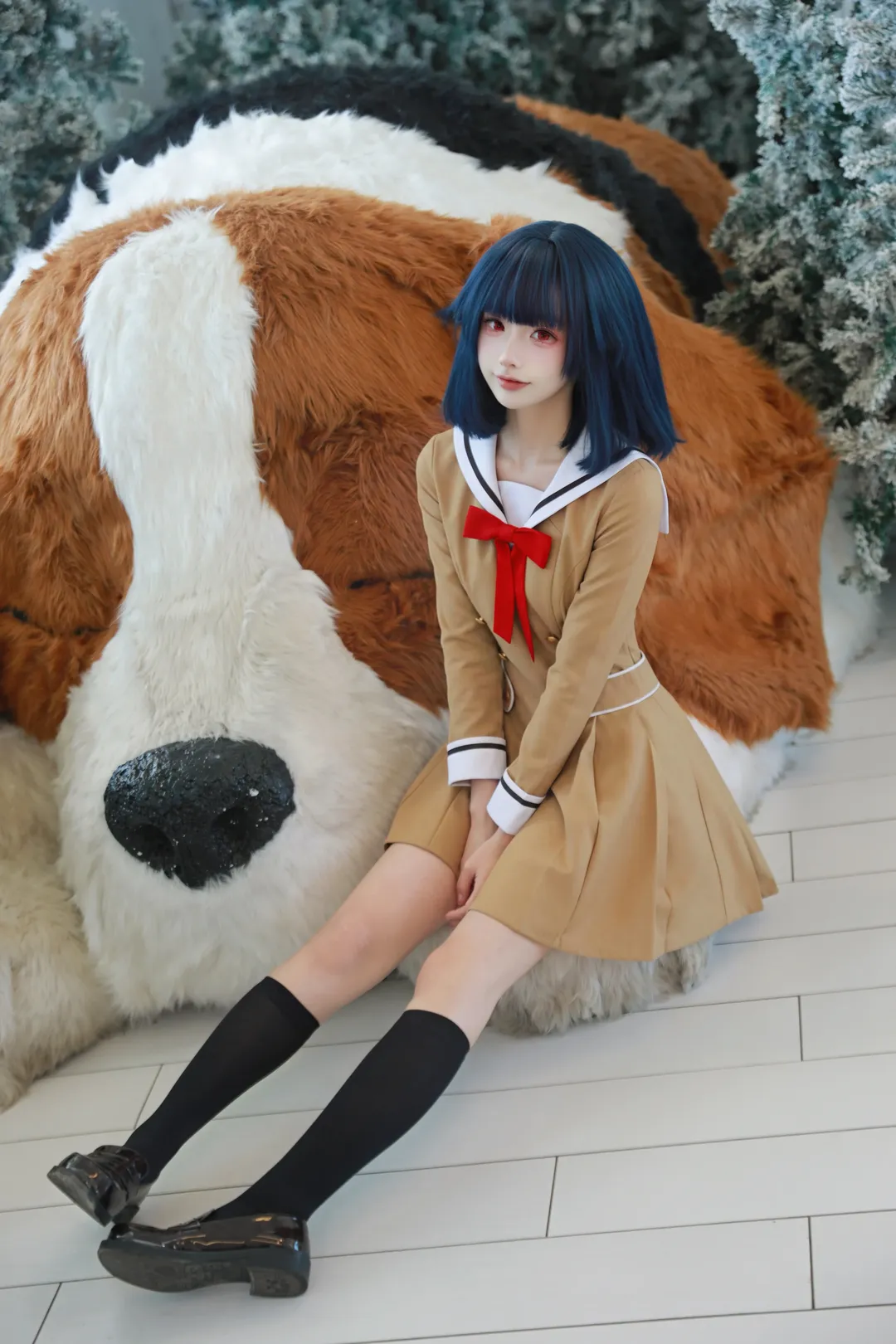【牛込里美cos】BanG Dream! 冬日雪景里的水手服拍摄记录 - 第 1 张
