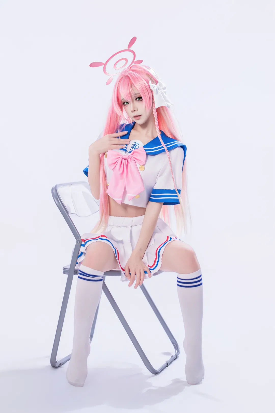 【浦和花子cos】粉色长发水手服的二次元拍摄 - 第 10 张