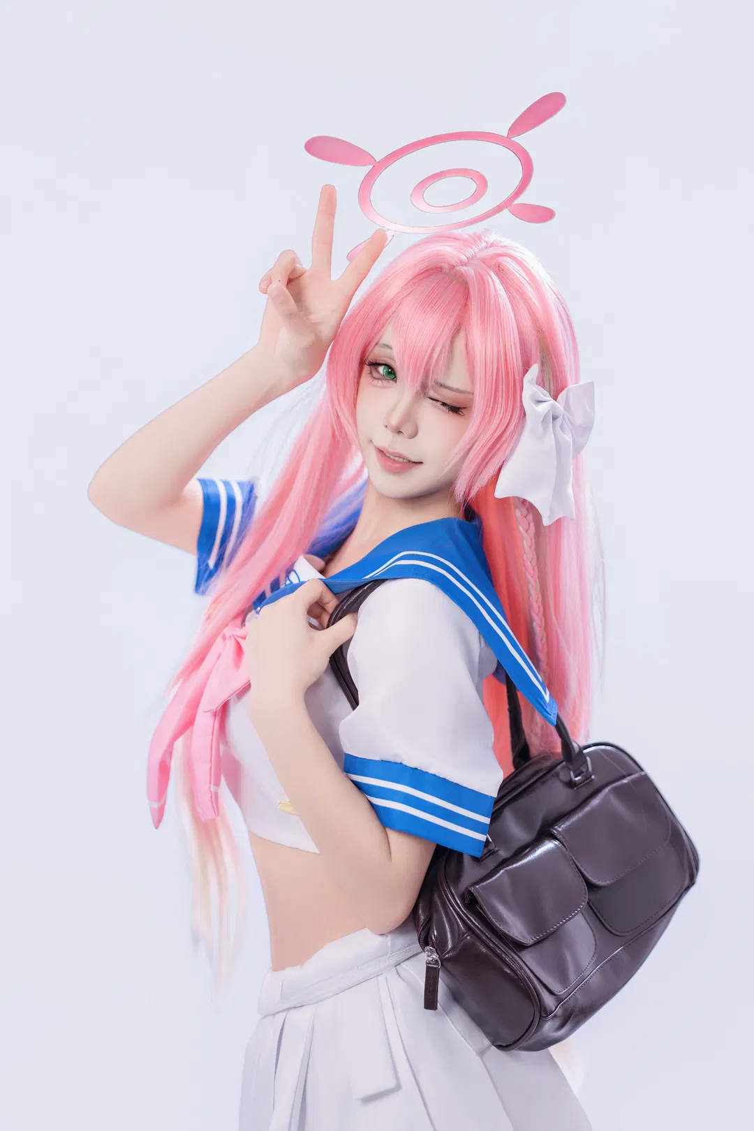 【浦和花子cos】粉色长发水手服的二次元拍摄 - 第 4 张