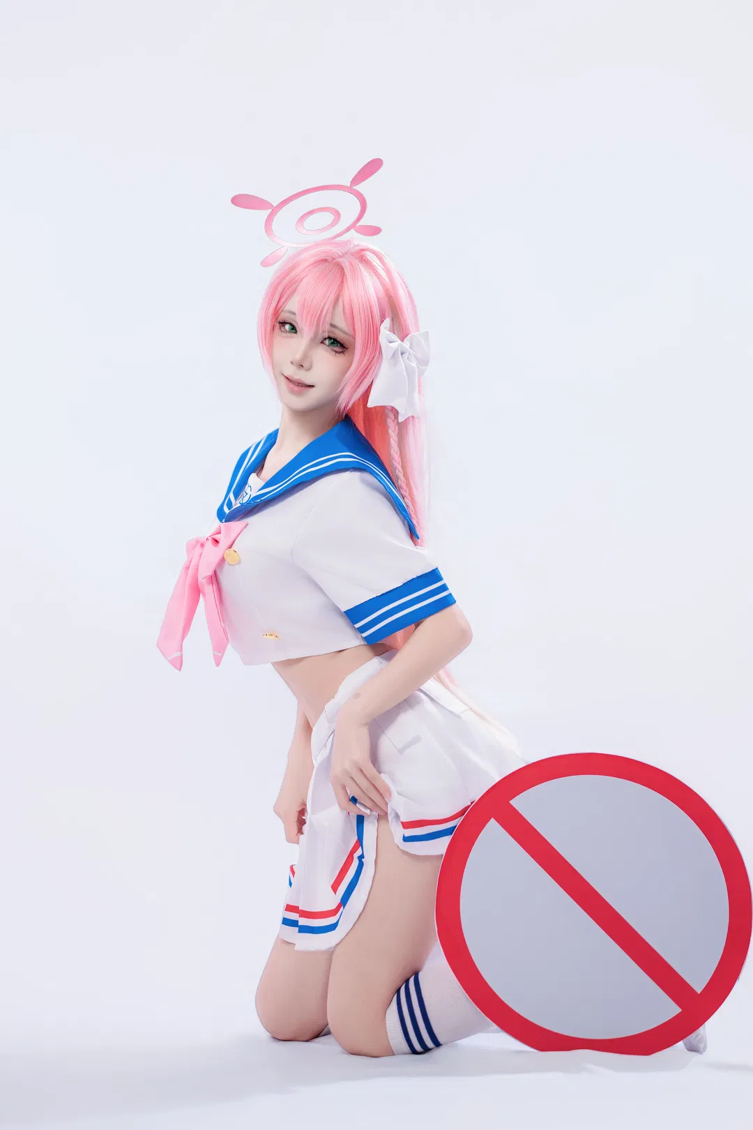 【浦和花子cos】粉色长发水手服的二次元拍摄 - 第 5 张
