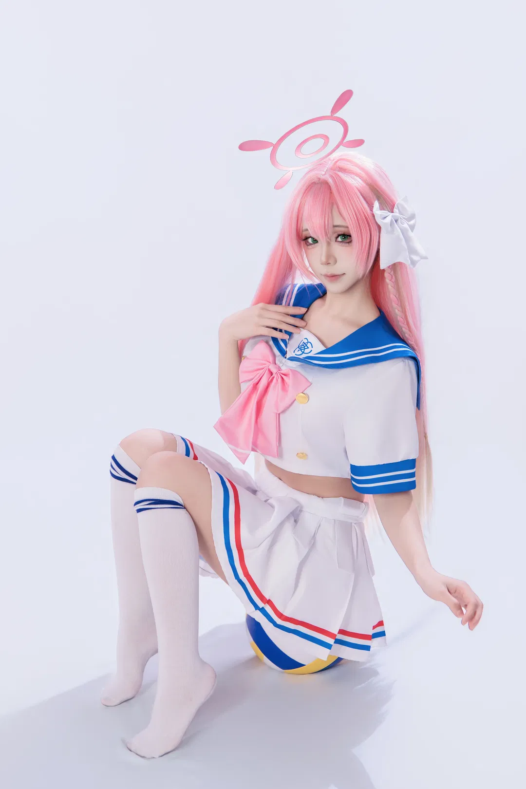 【浦和花子cos】粉色长发水手服的二次元拍摄 - 第 7 张