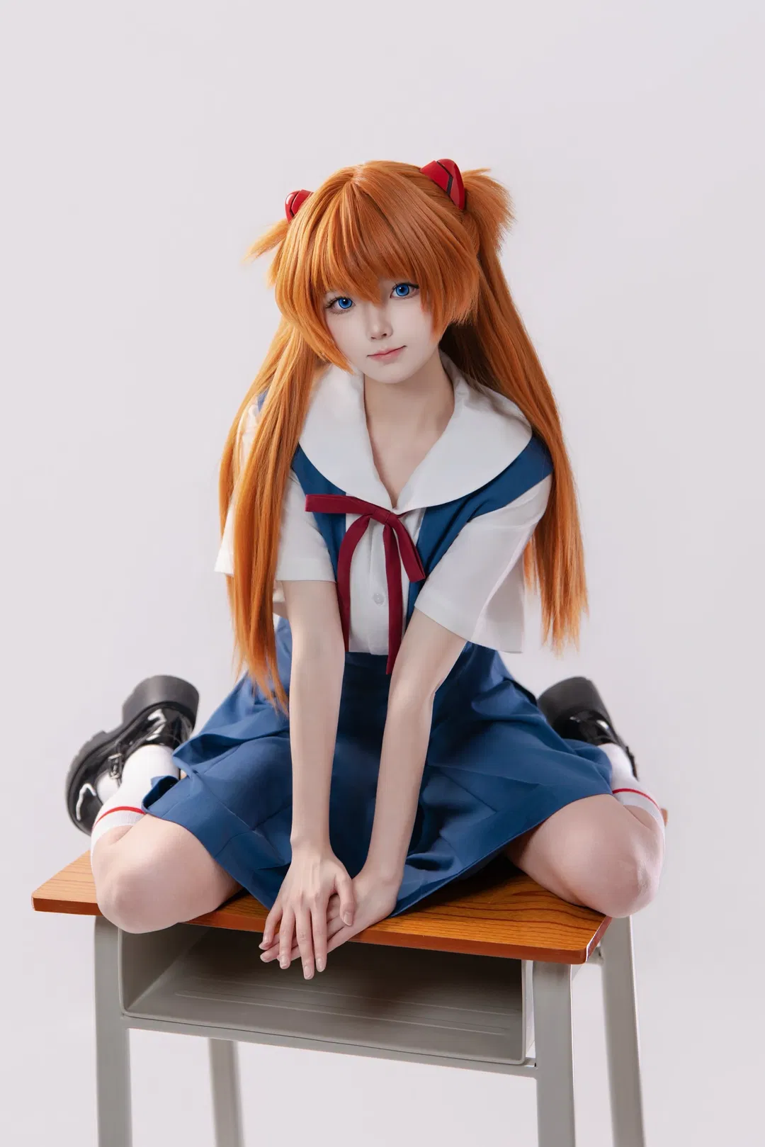 【明日香cos】新世纪福音战士经典校服九宫格拍照姿势分享 - 第 10 张