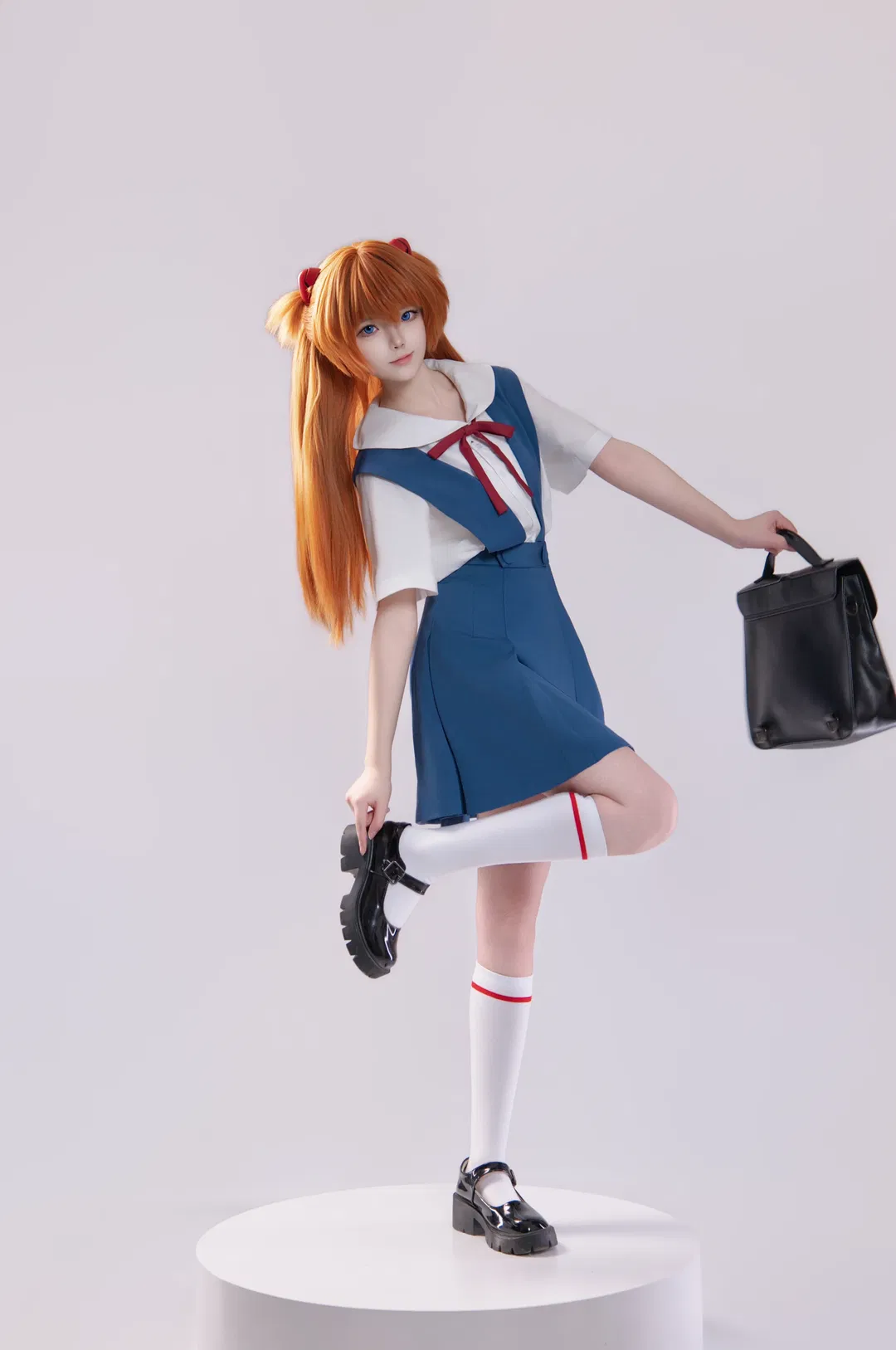 【明日香cos】新世纪福音战士经典校服九宫格拍照姿势分享 - 第 12 张