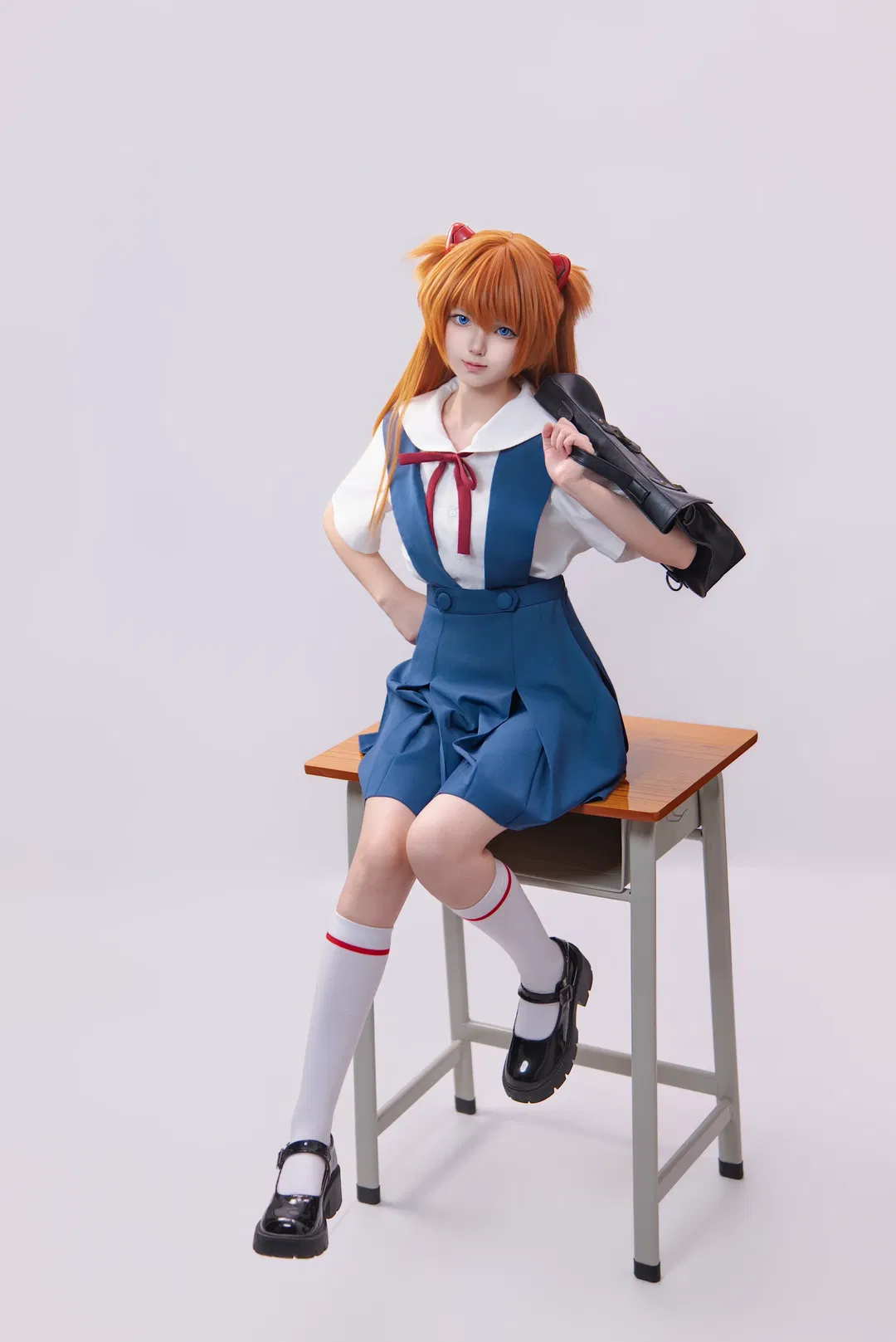 【明日香cos】新世纪福音战士经典校服九宫格拍照姿势分享 - 第 4 张