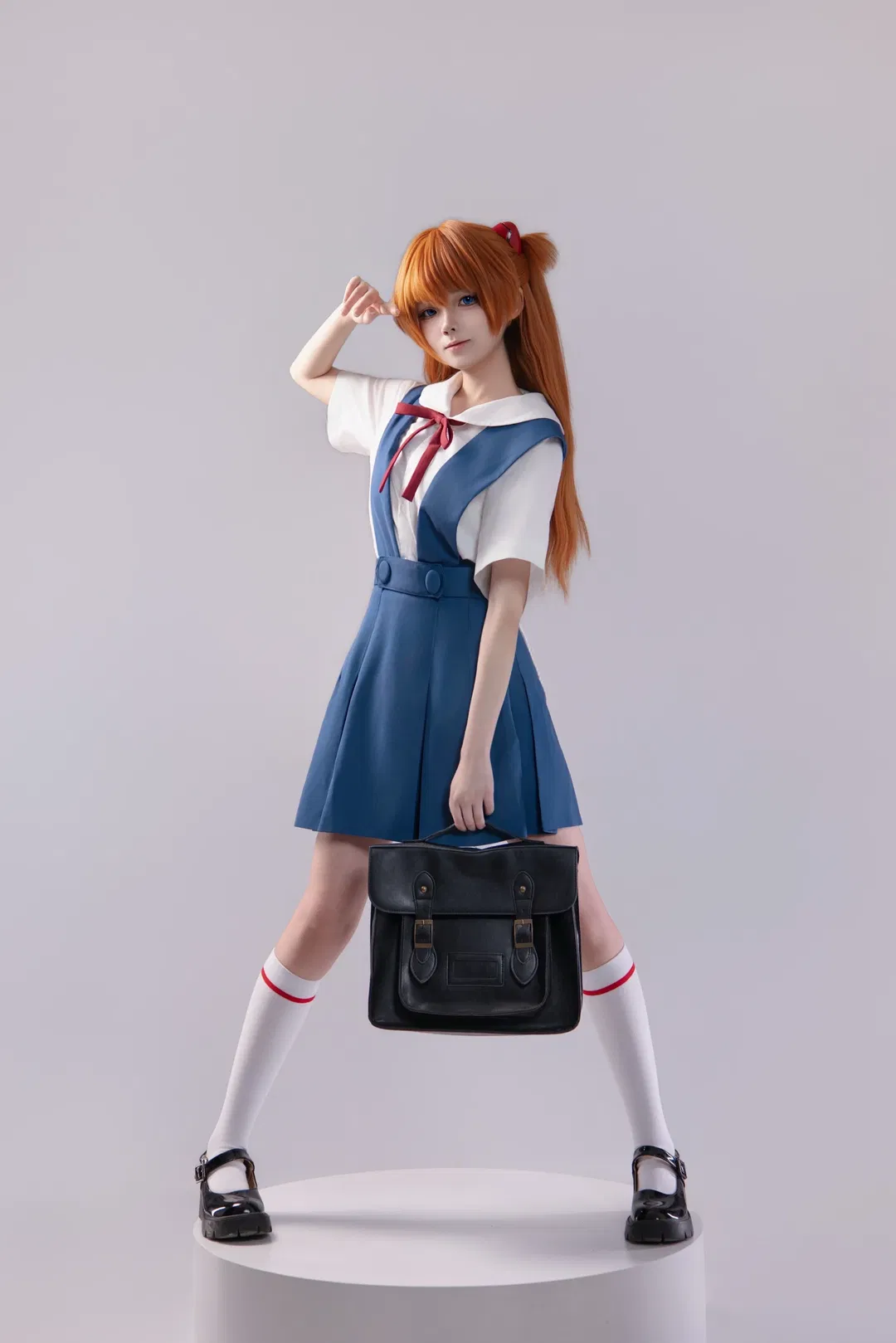 【明日香cos】新世纪福音战士经典校服九宫格拍照姿势分享 - 第 6 张