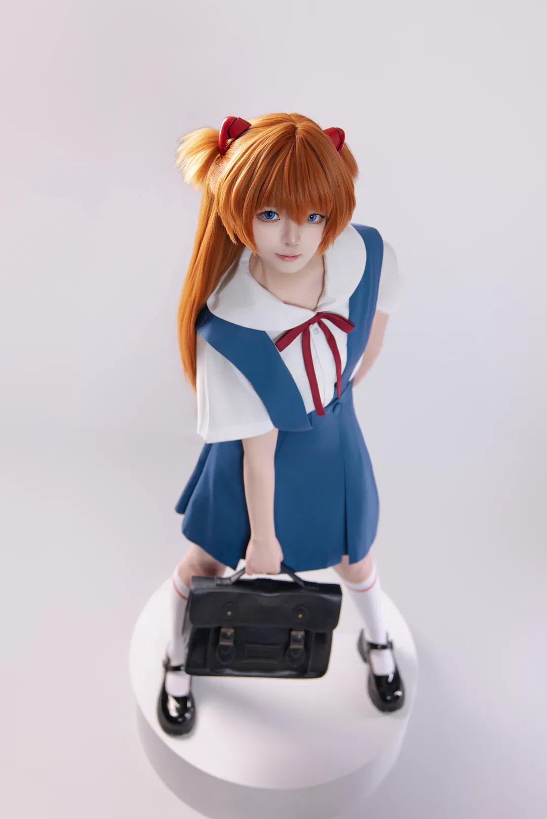 【明日香cos】新世纪福音战士经典校服九宫格拍照姿势分享 - 第 9 张