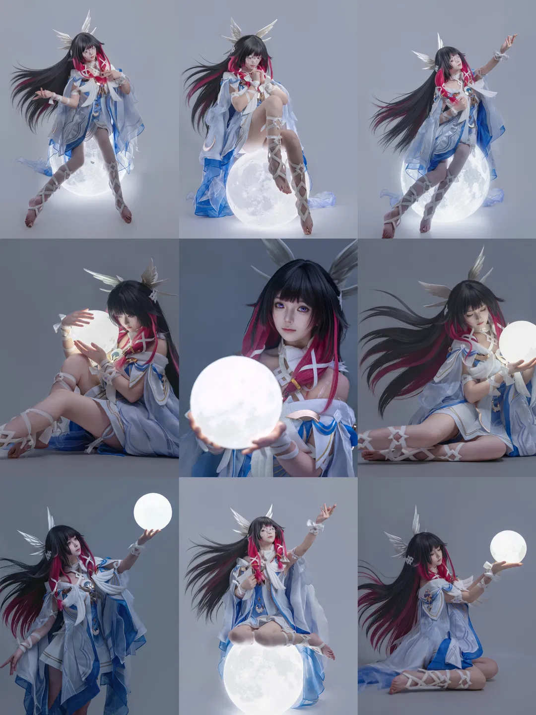 【哥倫比婭cos】藍白輕紗與發光月亮的白棚棚拍記錄 - 第 1 張