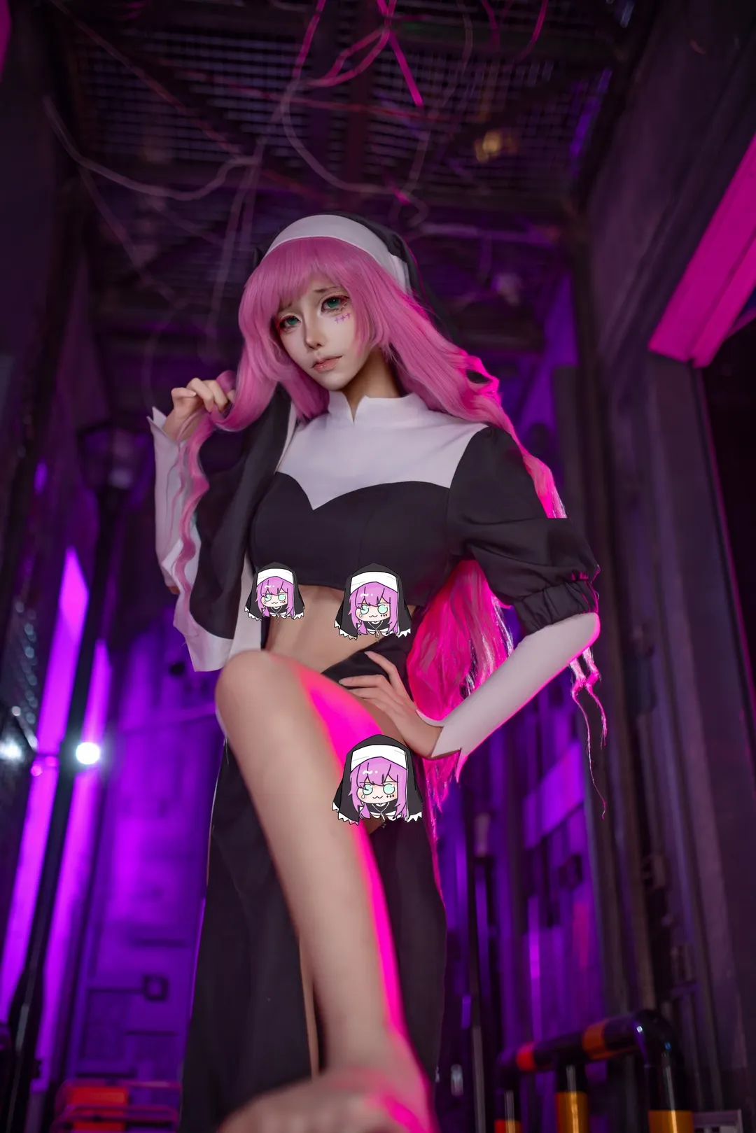 【珂珂cos】憧憬成为魔法少女的暗黑修女风 - 第 3 张