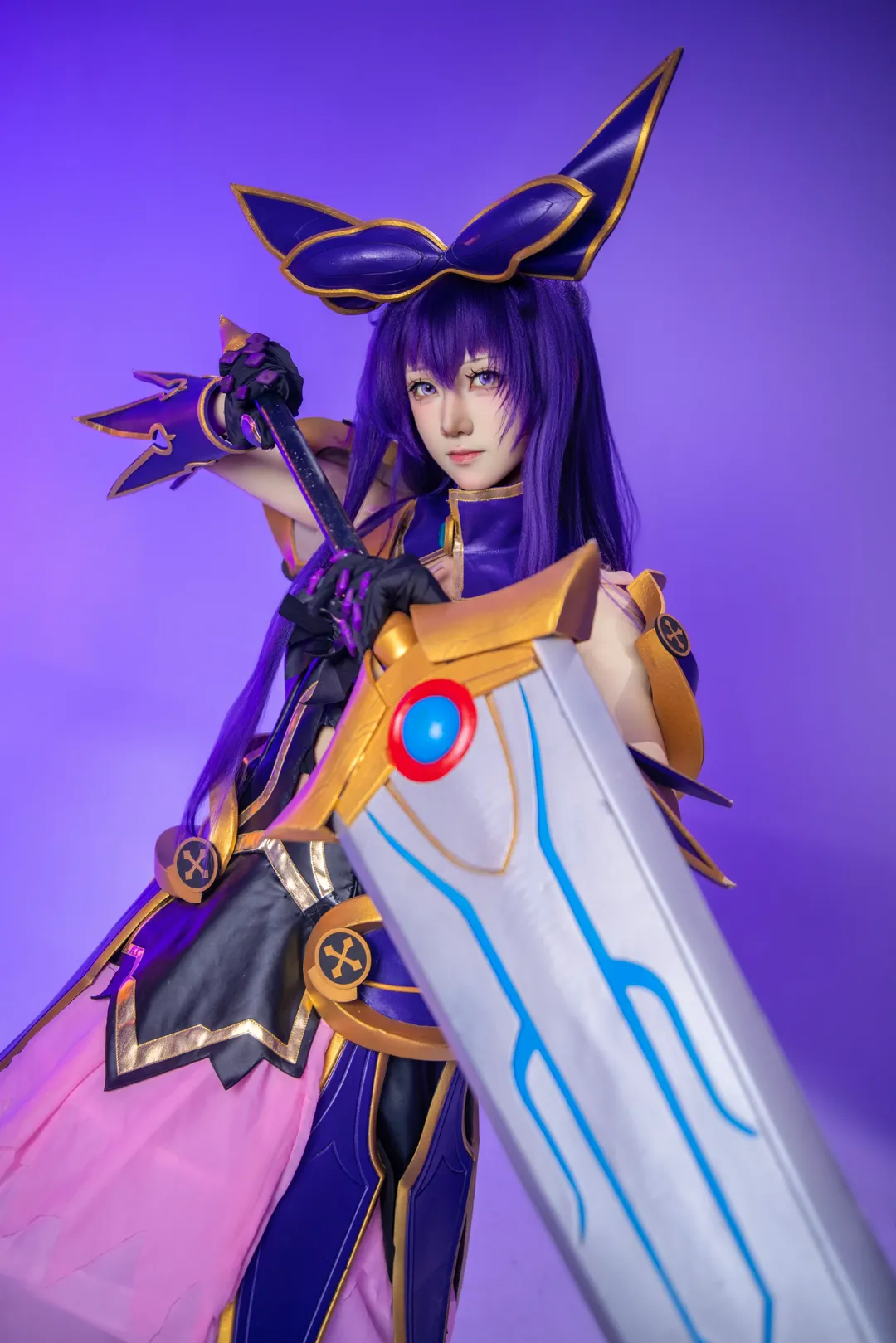 【夜刀神十香cos】约会大作战的紫电精灵，巨剑与紫金甲胄的碰撞 - 第 1 张