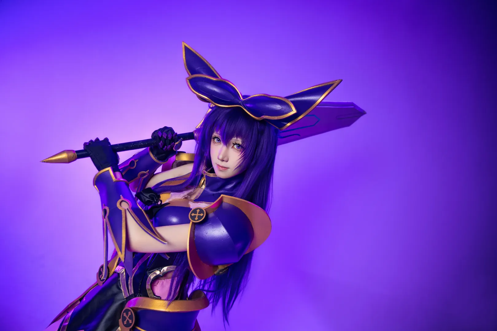 【夜刀神十香cos】约会大作战的紫电精灵，巨剑与紫金甲胄的碰撞 - 第 4 张