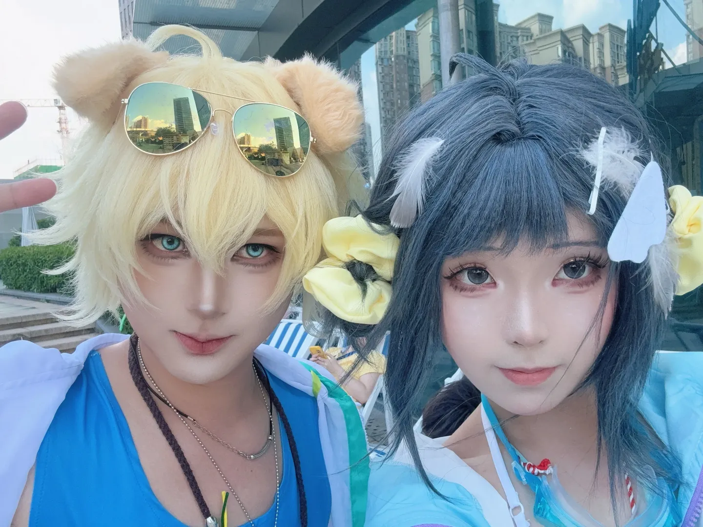 【羽毛笔cos】明日方舟泳装外拍，与龙舌兰的夏日泳池记录 - 第 2 张