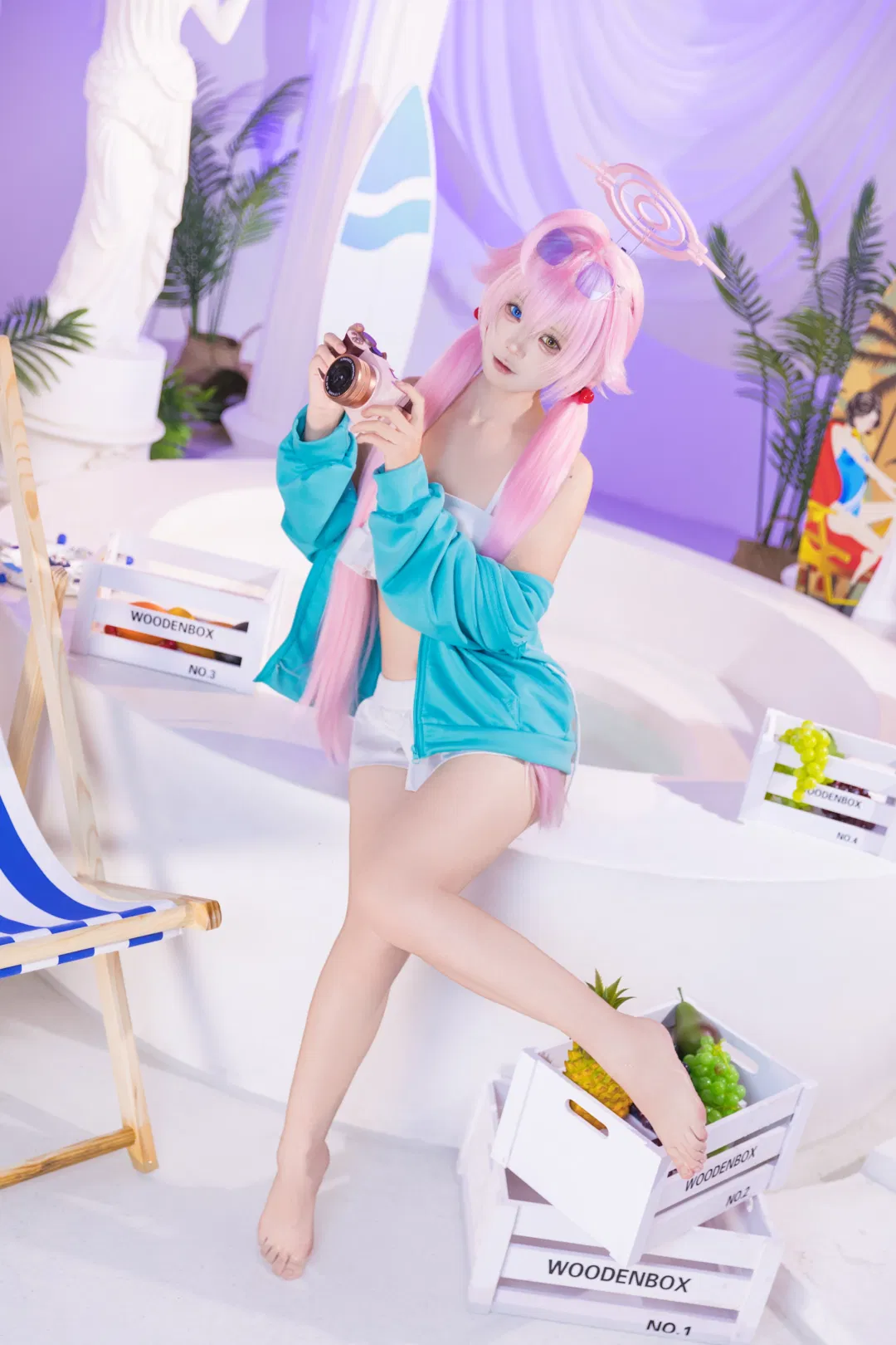 【小鸟游星野cos】蔚蓝档案泳装夏日沙滩写真 - 第 2 张