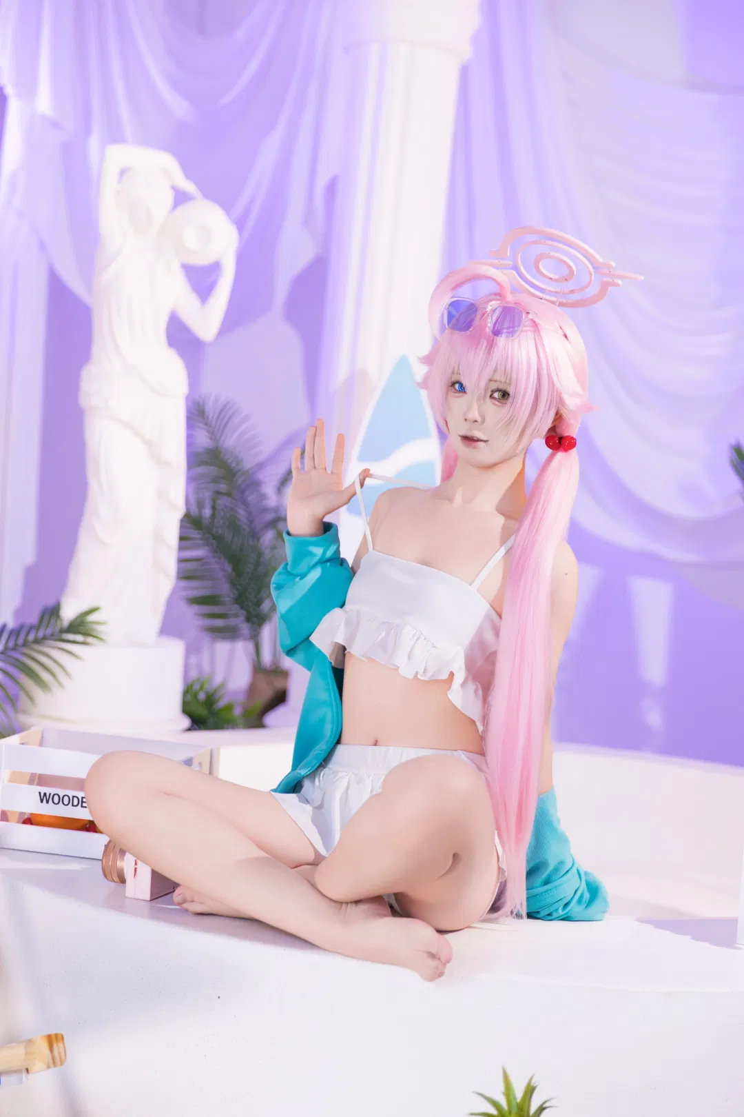 【小鸟游星野cos】蔚蓝档案泳装夏日沙滩写真 - 第 4 张