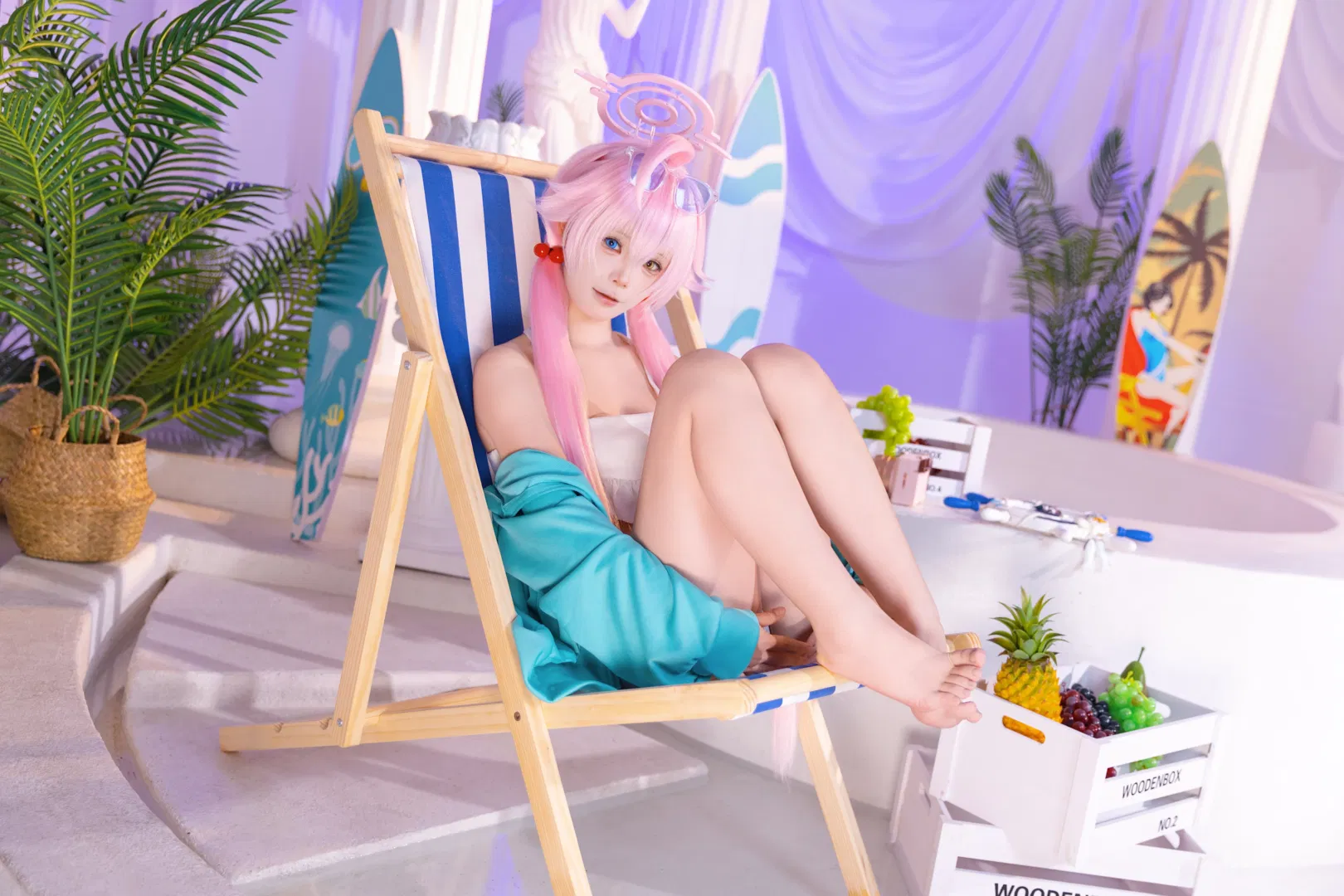 【小鸟游星野cos】蔚蓝档案泳装夏日沙滩写真 - 第 5 张