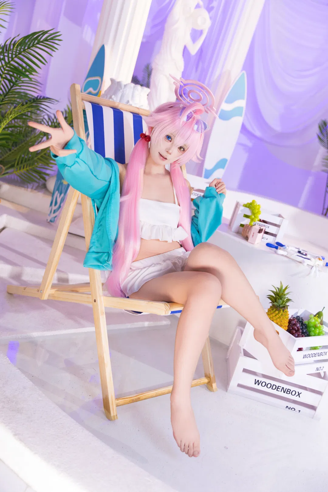 【小鸟游星野cos】蔚蓝档案泳装夏日沙滩写真 - 第 7 张