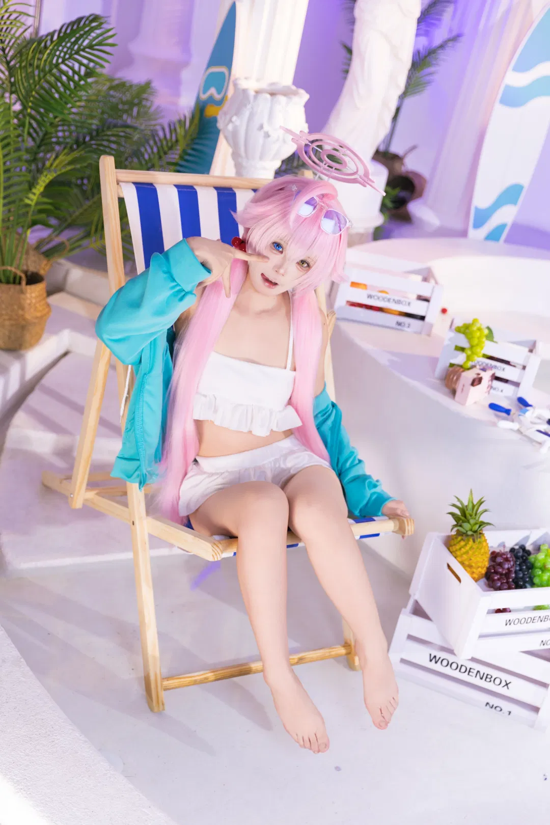 【小鸟游星野cos】蔚蓝档案泳装夏日沙滩写真 - 第 8 张