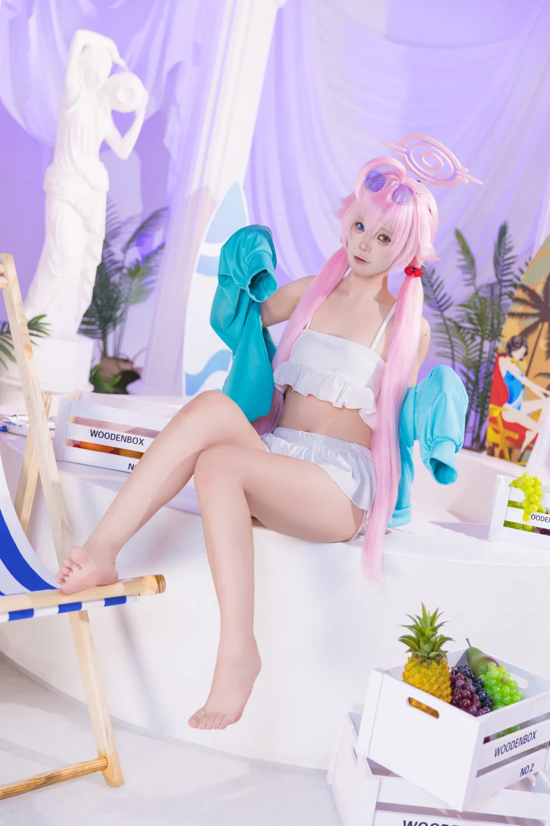 【小鸟游星野cos】蔚蓝档案泳装夏日沙滩写真 - 第 9 张