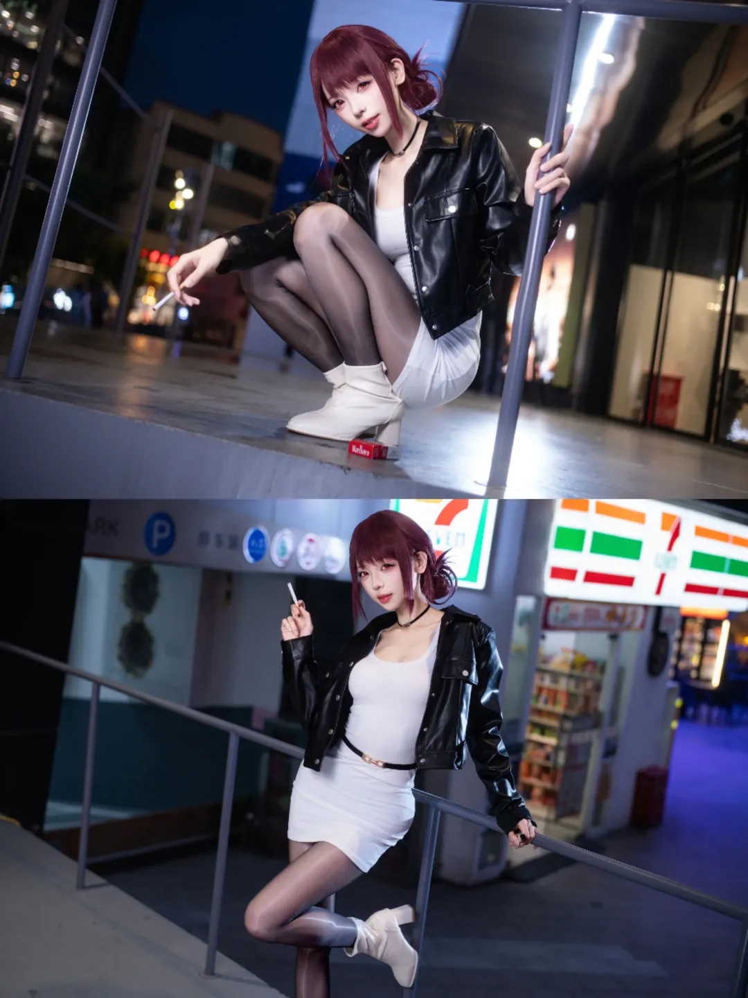 山田小姐cos：皮衣黑絲與深夜便利店的碰撞 - 第 5 張