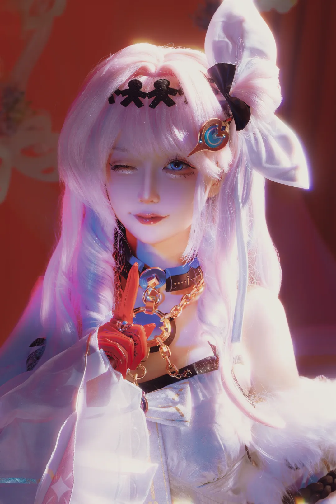 鳴潮達妮婭cos，粉色長髮的夢幻光影記錄 - 第 1 張