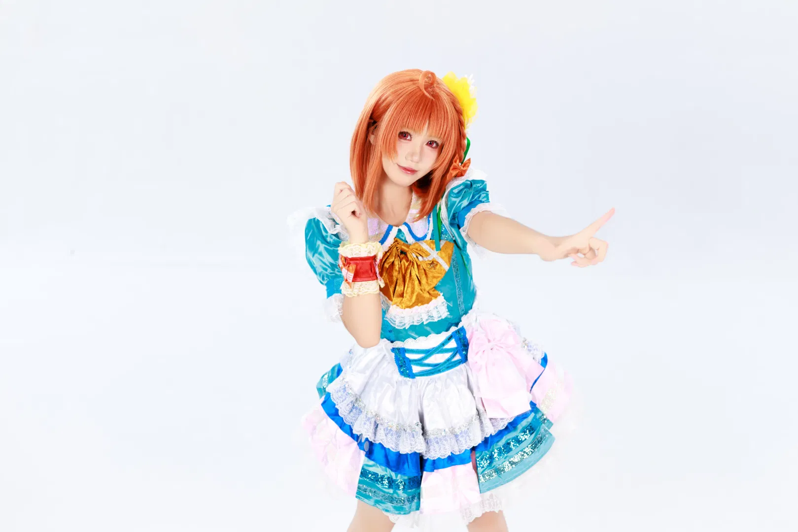【高海千歌cos】lovelive aqours 水团打歌服向日葵写真 - 第 4 张