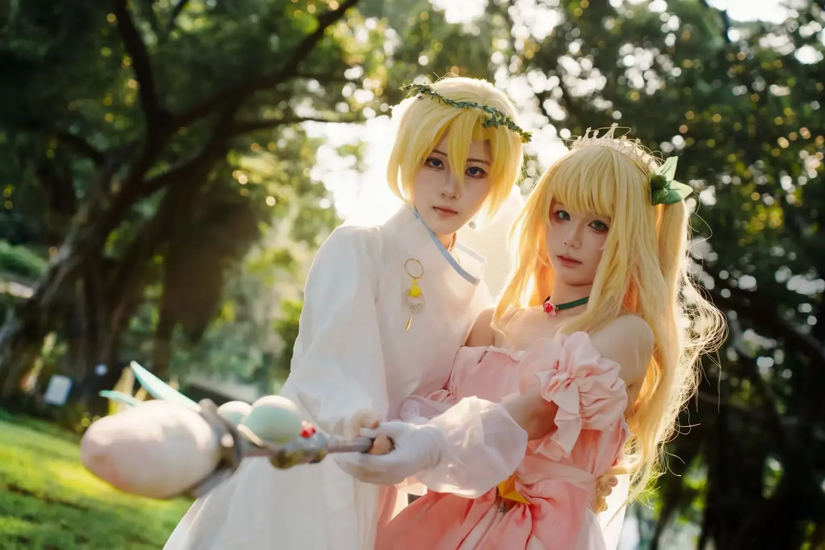 【花鈴cos】小女神花鈴的粉色洋裝與魔法法杖外景正片 - 第 1 張