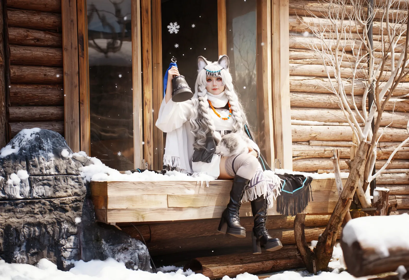 廣東36度高溫下的雪地木屋，銀髮獸耳cos記錄 - 第 5 張