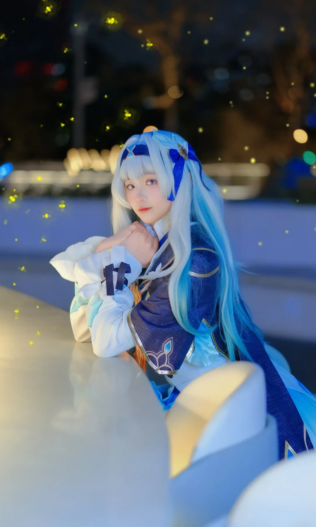 【流萤cos】蓝白渐变裙摆，在光影中跨越星海 - 第 2 张