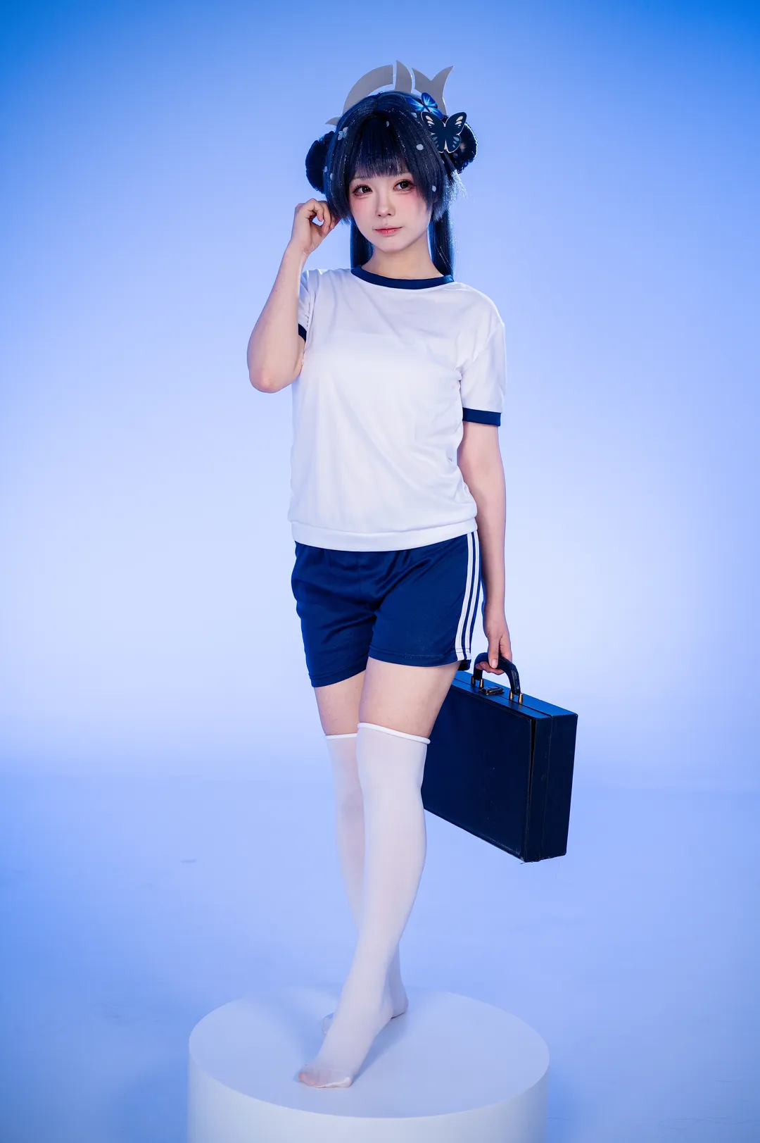 【妃咲cos】蔚蓝档案门主的体操服休闲锻炼 - 第 3 张