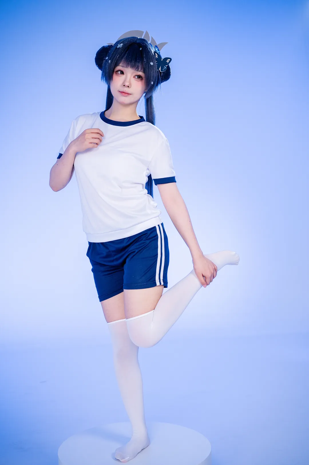 【妃咲cos】蔚蓝档案门主的体操服休闲锻炼 - 第 4 张