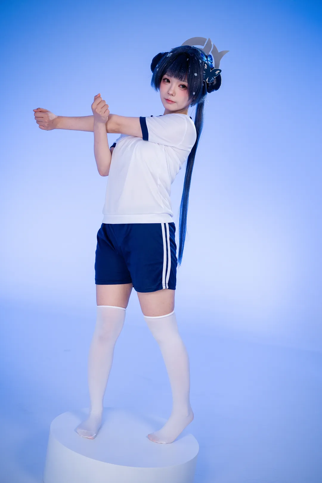 【妃咲cos】蔚蓝档案门主的体操服休闲锻炼 - 第 5 张