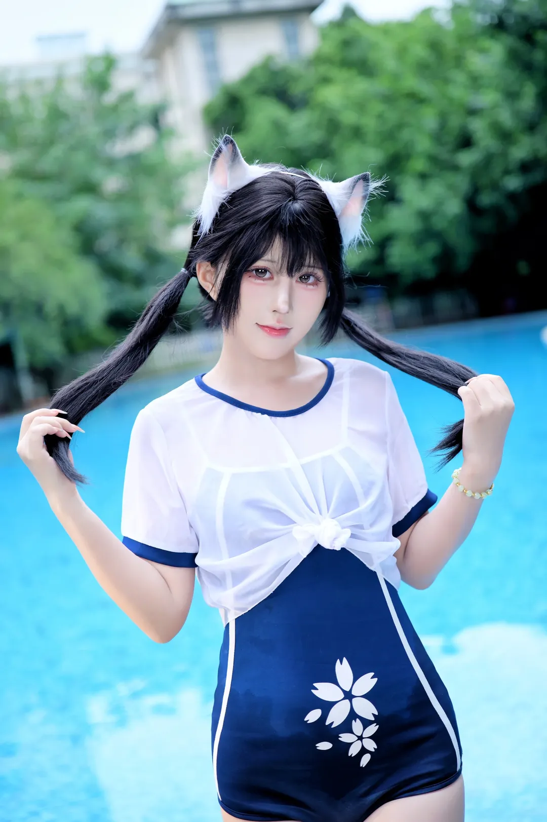 【胡桃cos】永劫無間盛夏限定，泳池邊的清涼胡桃 - 第 1 張