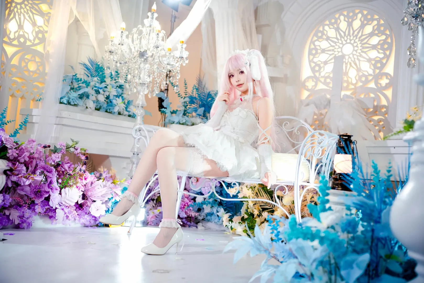 【愛麗絲cos】NIKKE純白婚禮造型與兔耳白絲 - 第 6 張