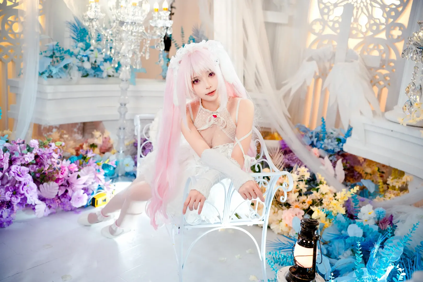 【愛麗絲cos】NIKKE純白婚禮造型與兔耳白絲 - 第 9 張