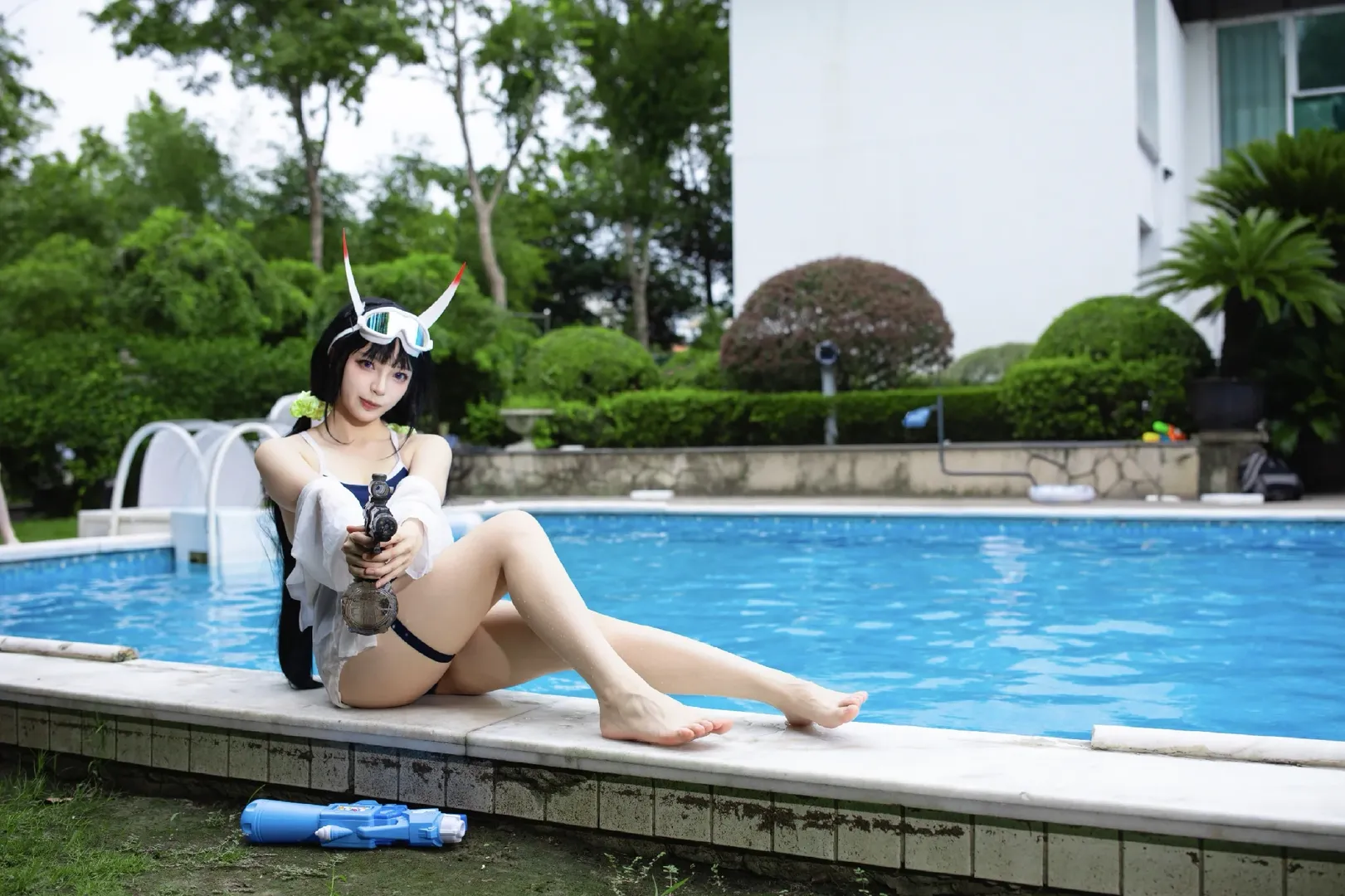 【能代cos】碧蓝航线泳装写真，夏日泳池边的工作记录 - 第 5 张