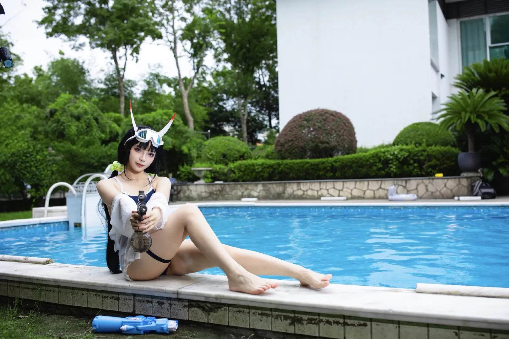 【能代cos】碧蓝航线泳装写真，夏日泳池边的工作记录 - 第 6 张