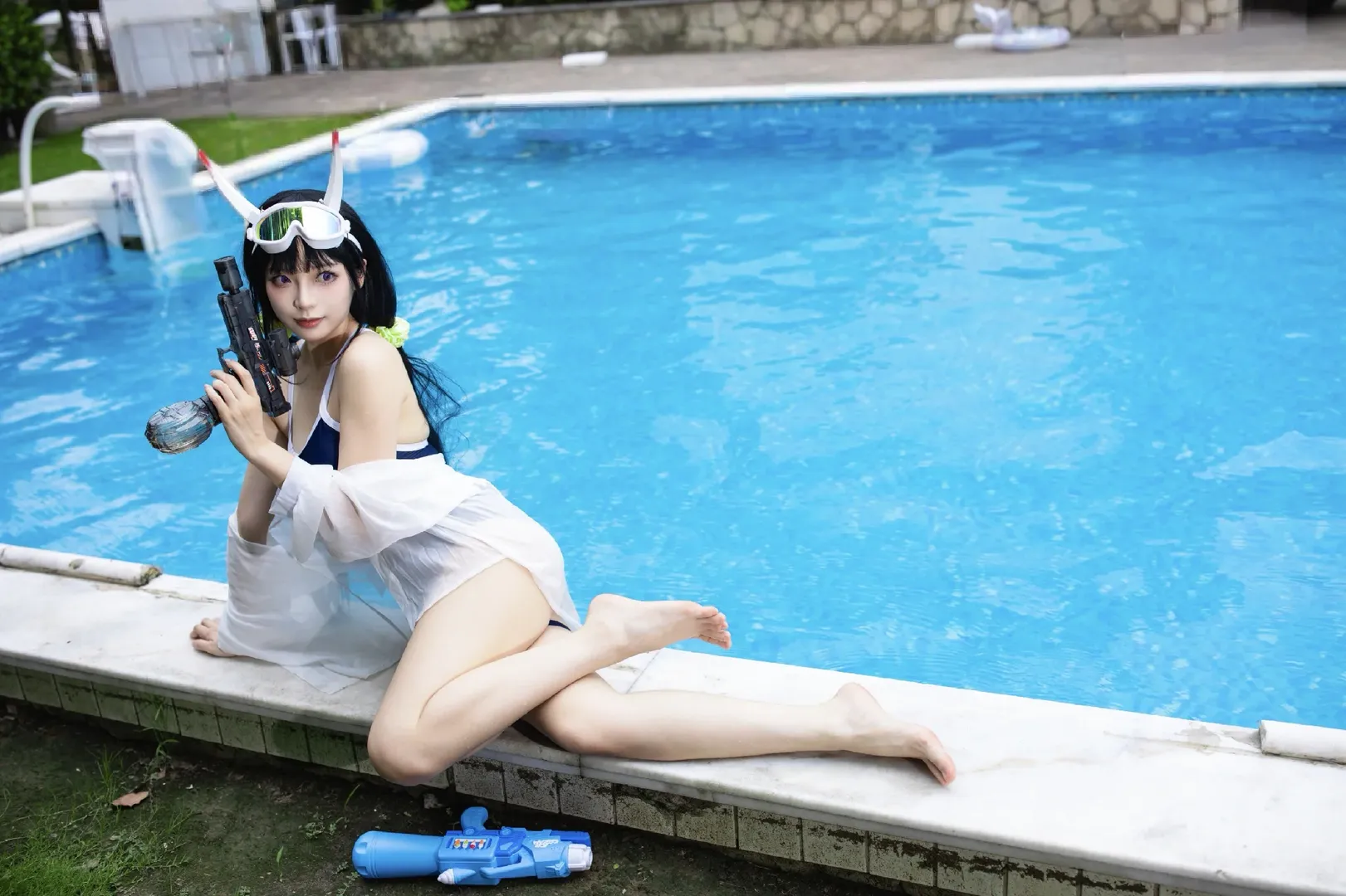 【能代cos】碧蓝航线泳装写真，夏日泳池边的工作记录 - 第 8 张