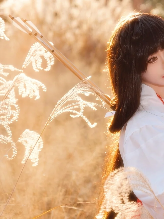 【桔梗cos】夕阳下的芒草和弓箭，挑战犬夜叉神明少女风格 - 第 2 张