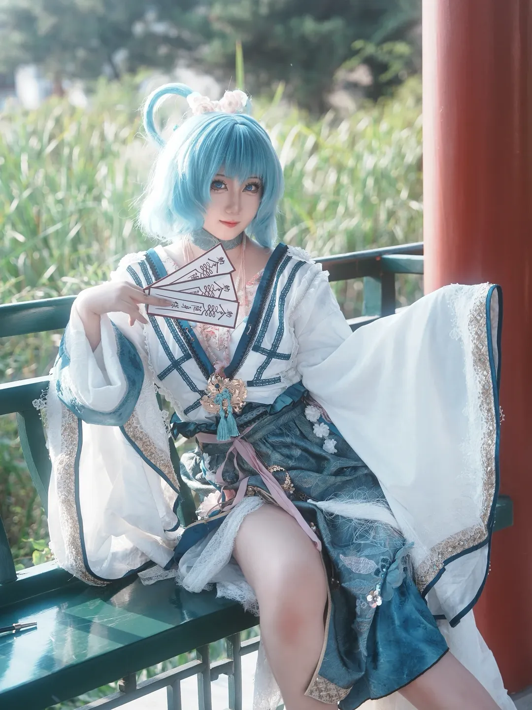 【霍青娥cos】东方Project 霍青娥 蓝发古风造型出片记录 - 第 1 张
