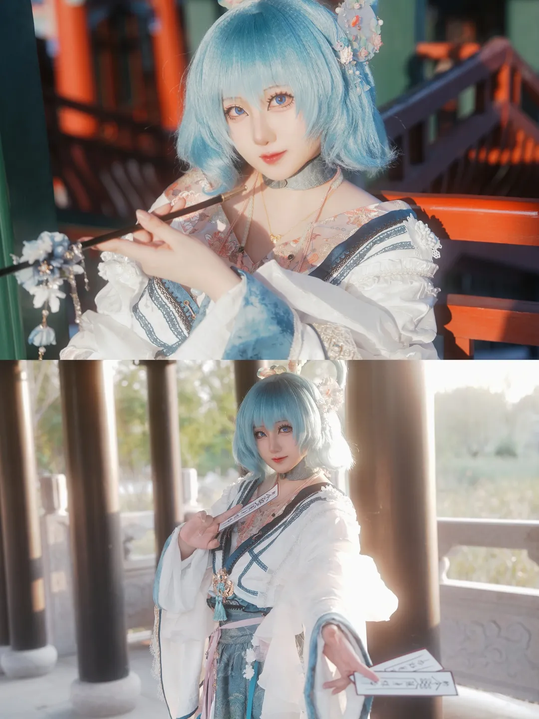 【霍青娥cos】东方Project 霍青娥 蓝发古风造型出片记录 - 第 2 张