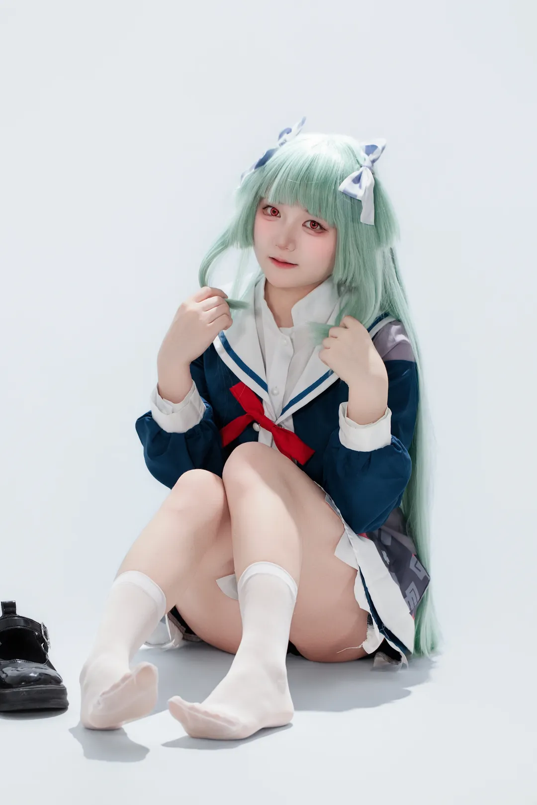 【叢雨cos】千戀萬花叢雨 水手服與白絲的棚拍記錄 - 第 2 張