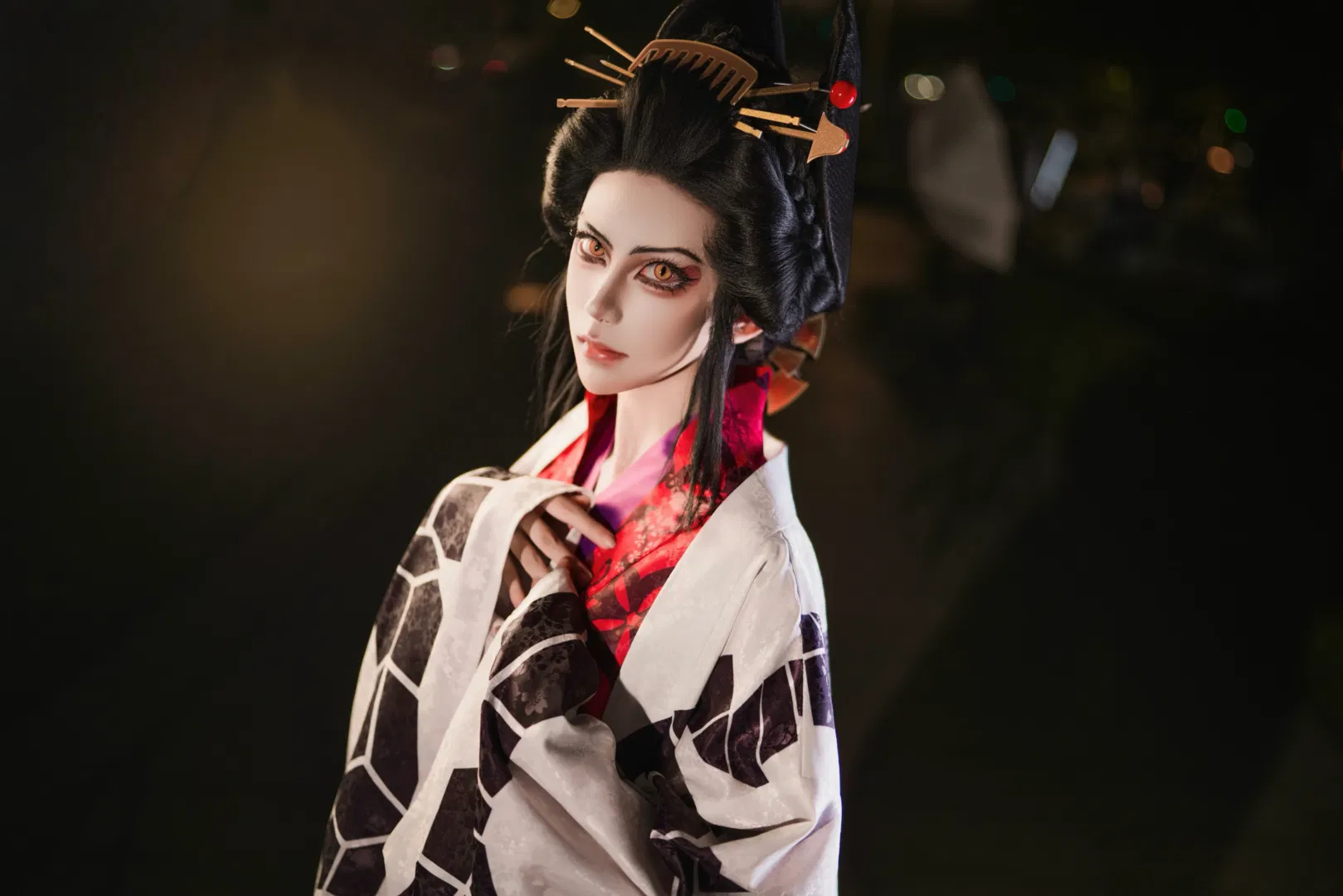 【堕姬cos】鬼灭之刃的花魁造型与夜景记录 - 第 3 张