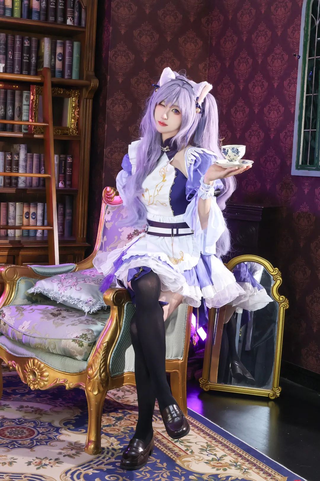【刻晴cos】原神刻晴女仆装，男孩子的超萌反差体验 - 第 2 张