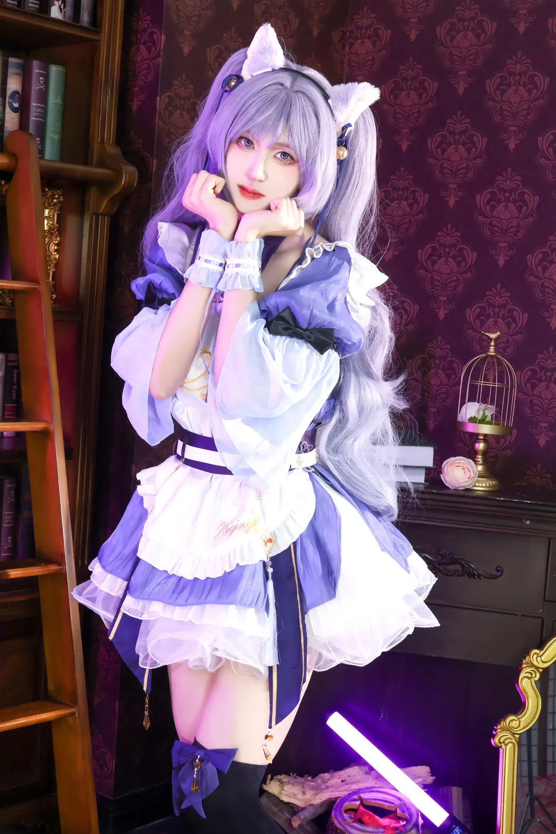 【刻晴cos】原神刻晴女仆装，男孩子的超萌反差体验 - 第 3 张