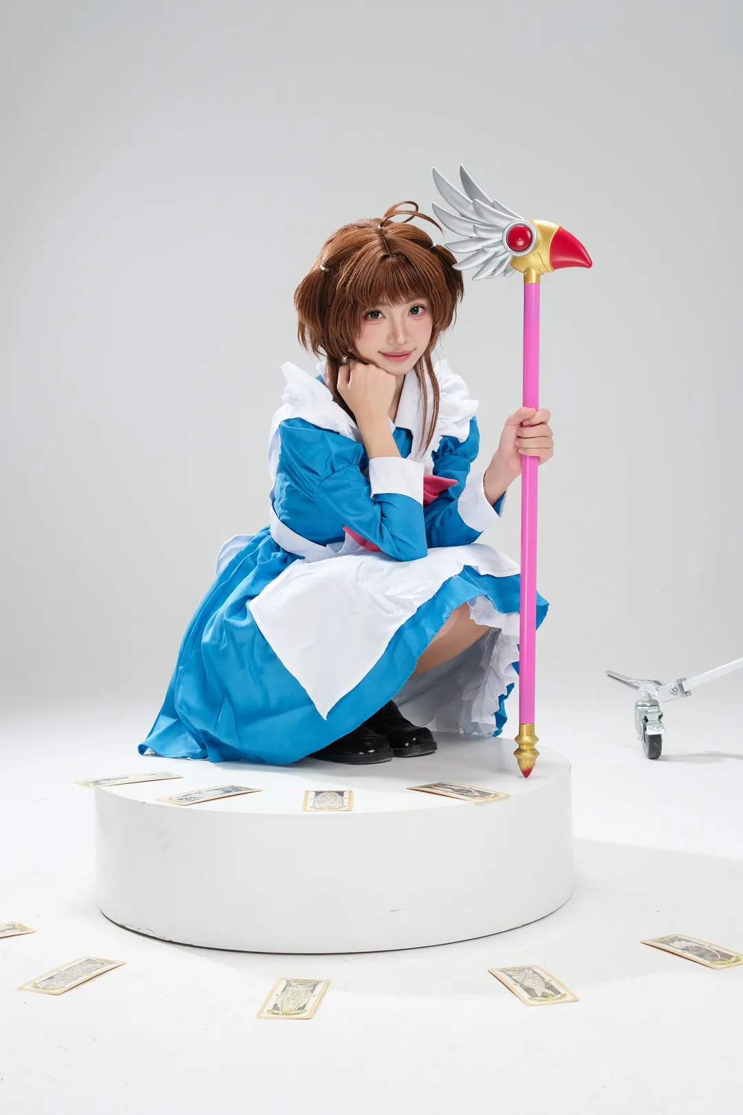 【小樱cos】小樱女仆白棚颠勺，蓝色裙摆与魔法杖的碰撞 - 第 12 张