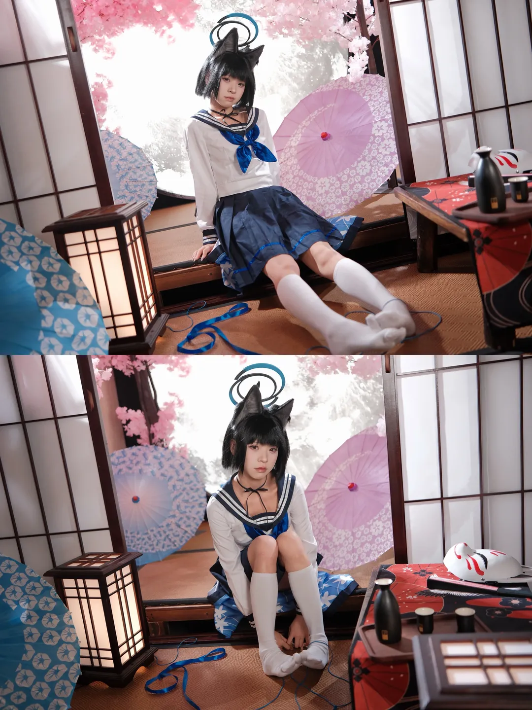 【桐生桔梗cos】碧蓝档案和风棚拍翻花绳记录 - 第 6 张