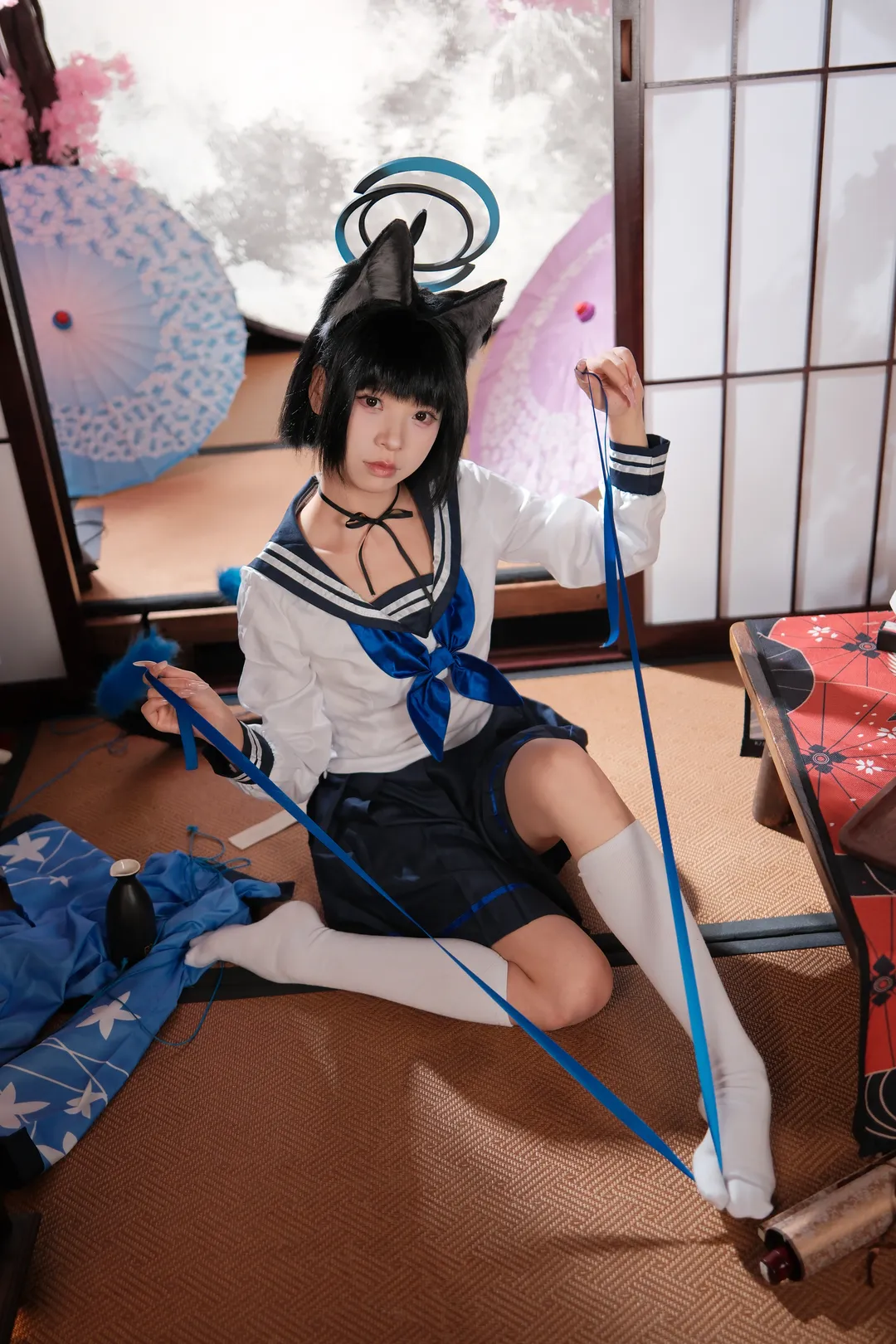 【桐生桔梗cos】碧蓝档案和风棚拍翻花绳记录 - 第 9 张