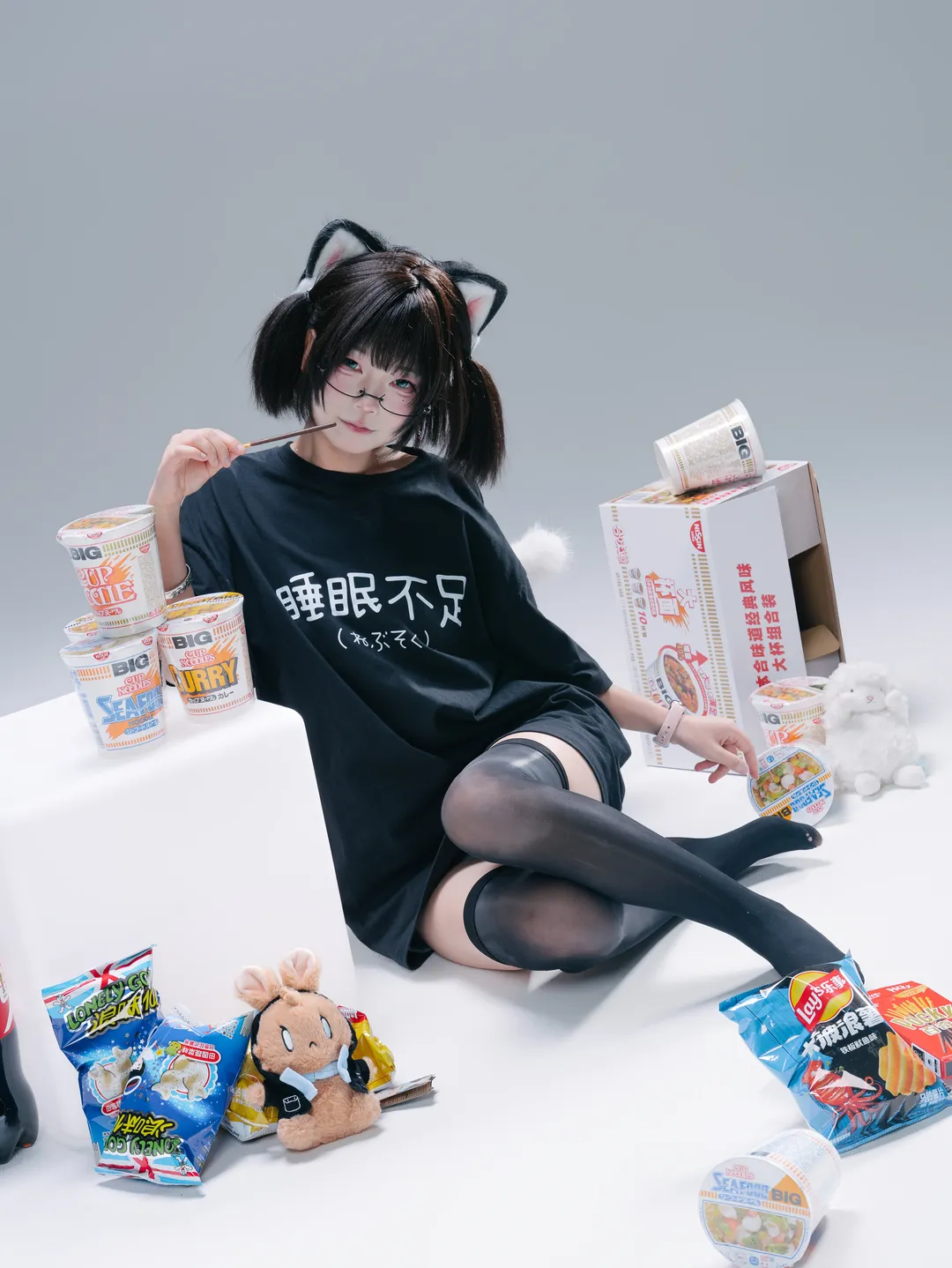 白棚猫娘糖水片 慵懒黑丝与Pocky的碰撞 - 第 4 张