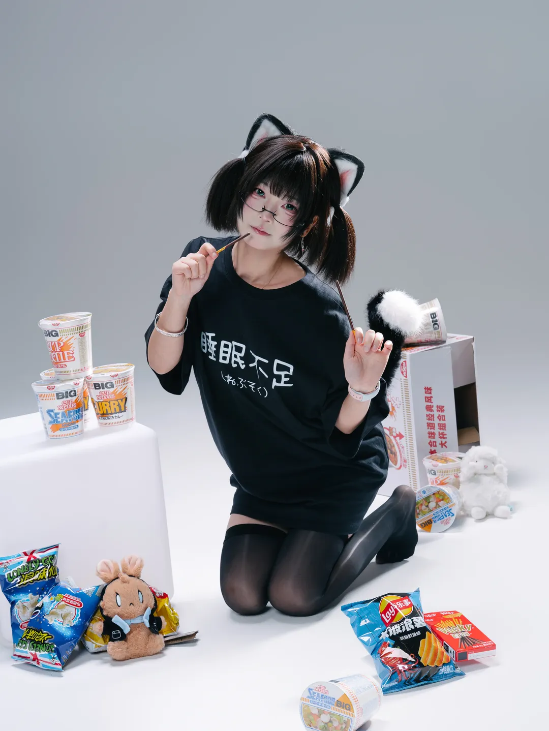 白棚猫娘糖水片 慵懒黑丝与Pocky的碰撞 - 第 5 张