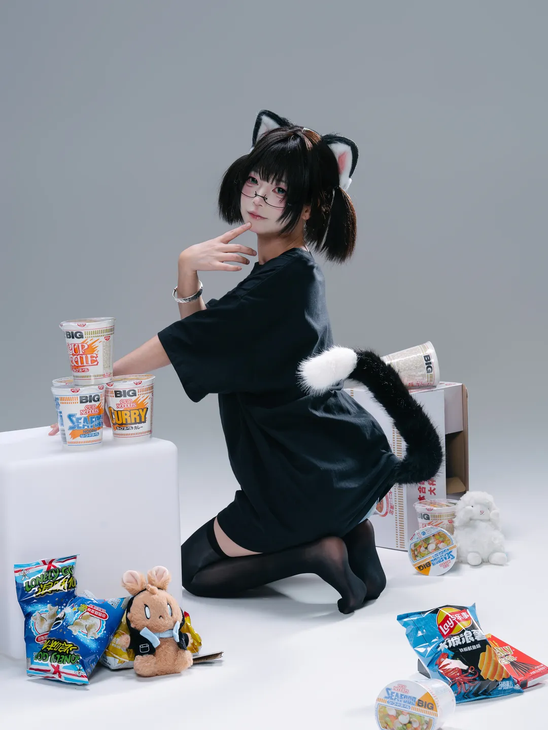 白棚猫娘糖水片 慵懒黑丝与Pocky的碰撞 - 第 6 张