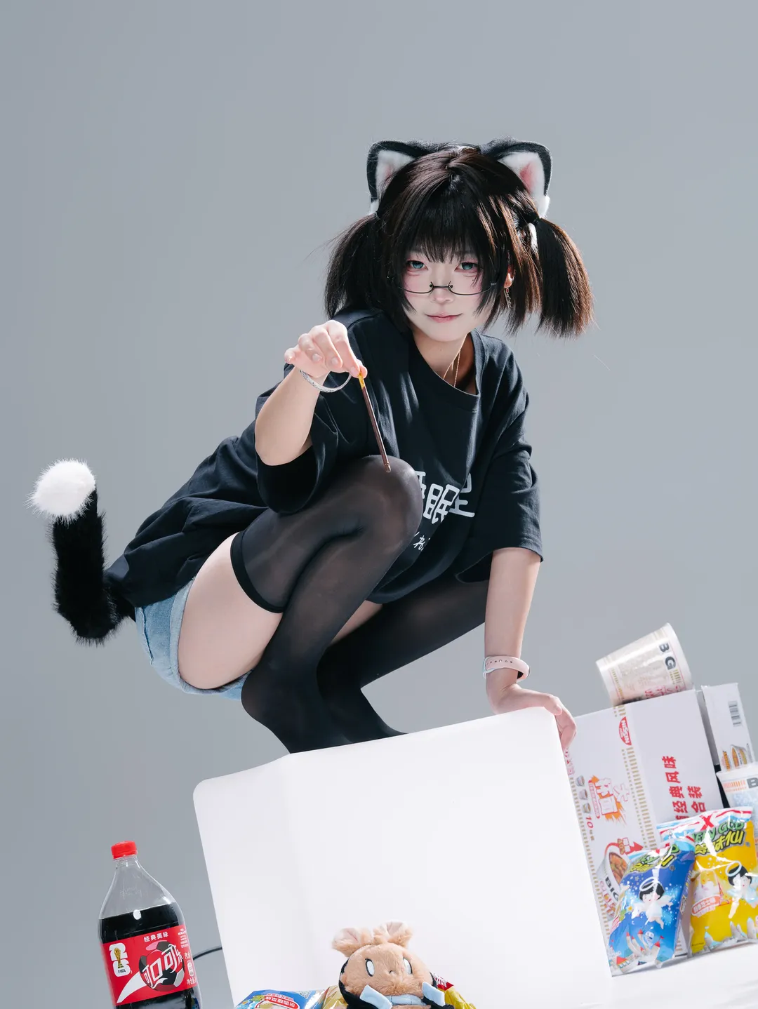 白棚猫娘主题糖水片，零食道具拉满的慵懒日常 - 第 4 张
